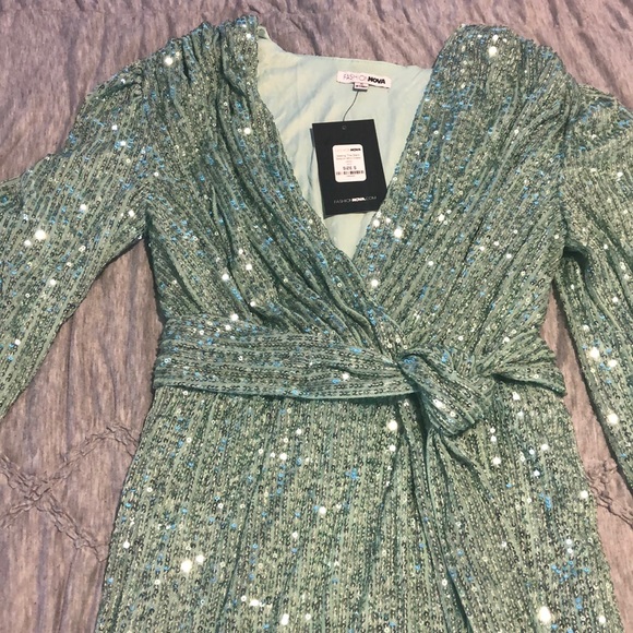 Sexy Sequin Green Dress for night out - Picture 2 of 6